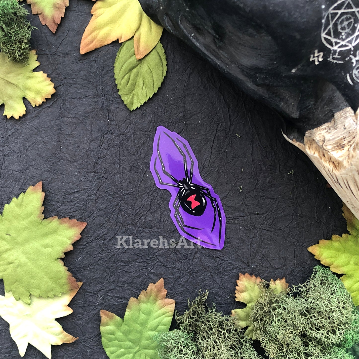 Halloween Black Widow Spider Sticker
