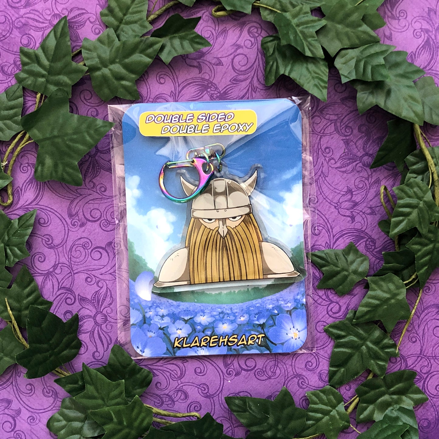 Stoic Dwarf - Double Sided Double Epoxy Acrylic Keychain Charm