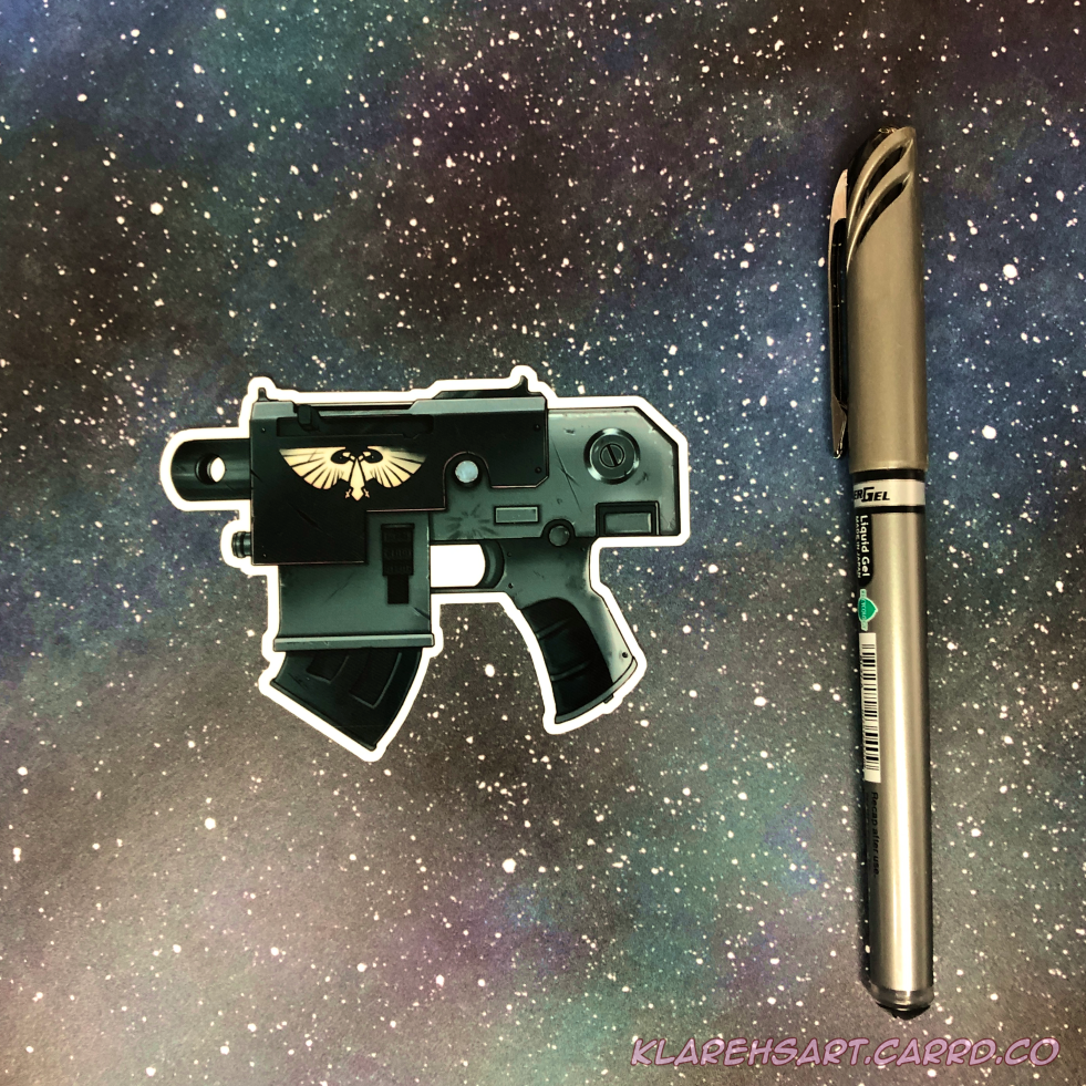 Grim Dark Pistol Sticker