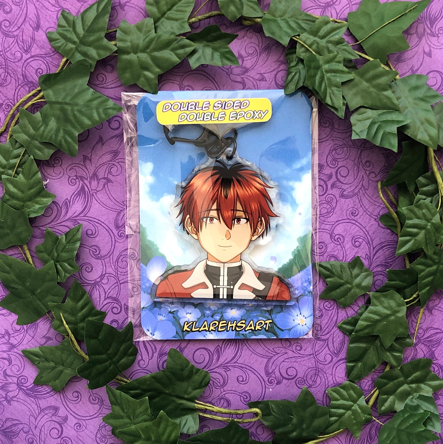 Red Warrior - Double Sided Double Epoxy Acrylic Keychain Charm