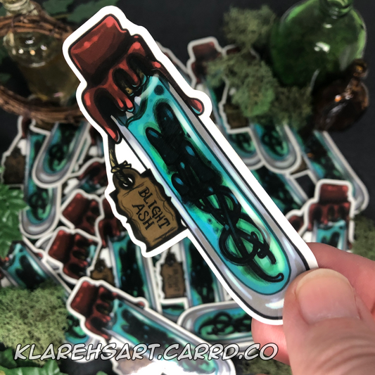 Blight Ash Apothecary Vial - Glow In The Dark Sticker