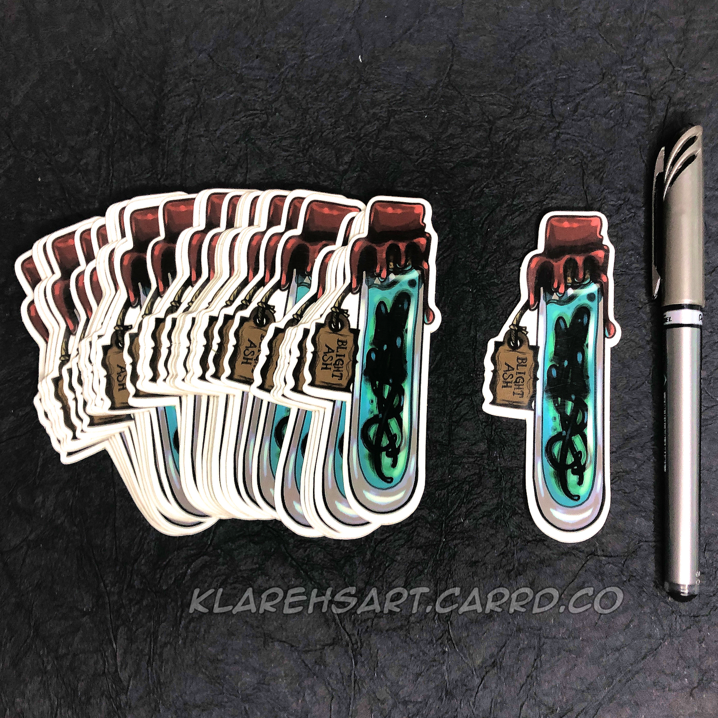 Blight Ash Apothecary Vial - Glow In The Dark Sticker