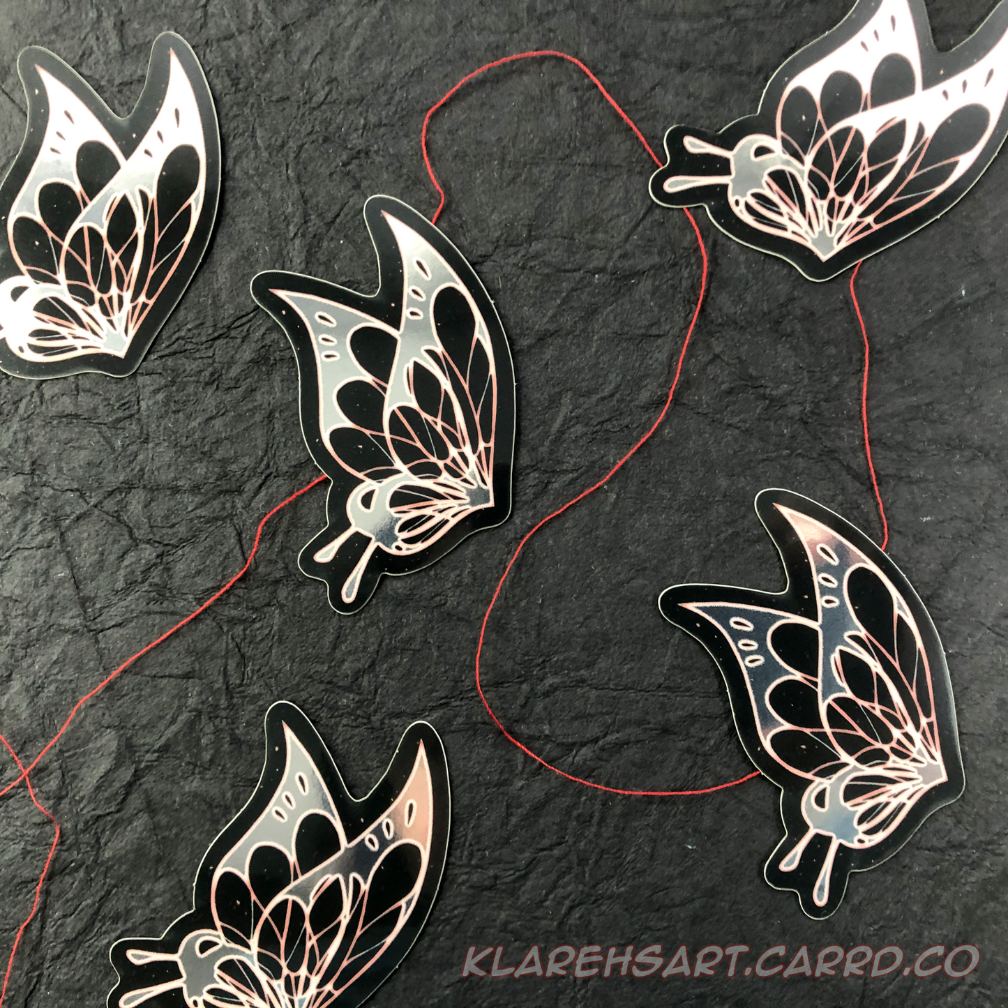 Ghostly Spirit Butterfly Holographic Mirror Sticker