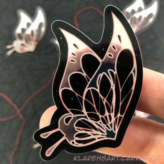 Ghostly Spirit Butterfly Holographic Mirror Sticker