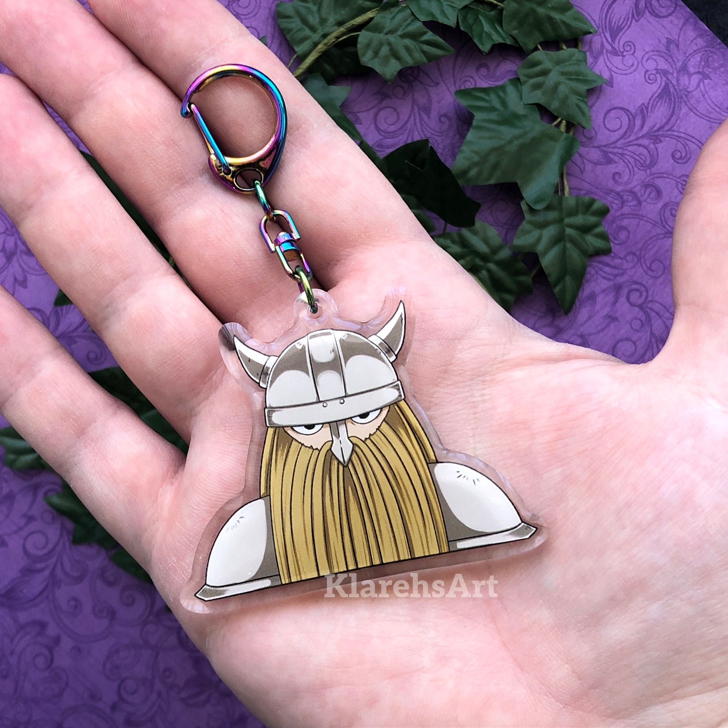 Stoic Dwarf - Double Sided Double Epoxy Acrylic Keychain Charm