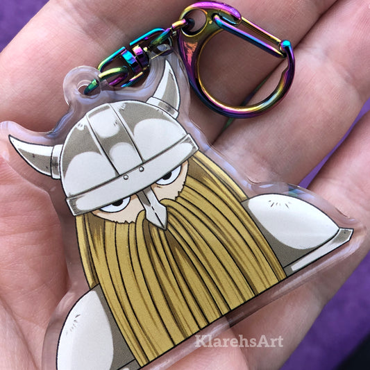 Stoic Dwarf - Double Sided Double Epoxy Acrylic Keychain Charm