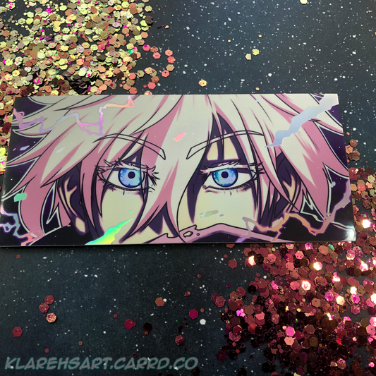 Overpowered Anime Eyes Rainbow Holographic Sticker