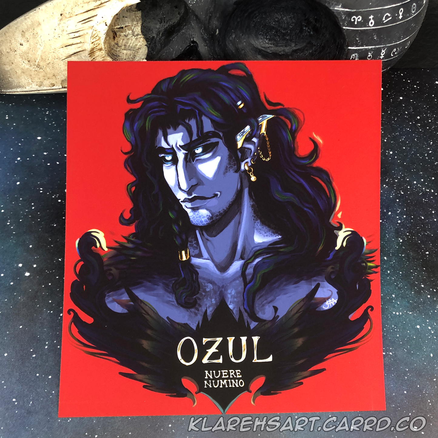 Ozul Bust Mini Print - Original Character from the Webcomic 'Beyond the Stillwall'