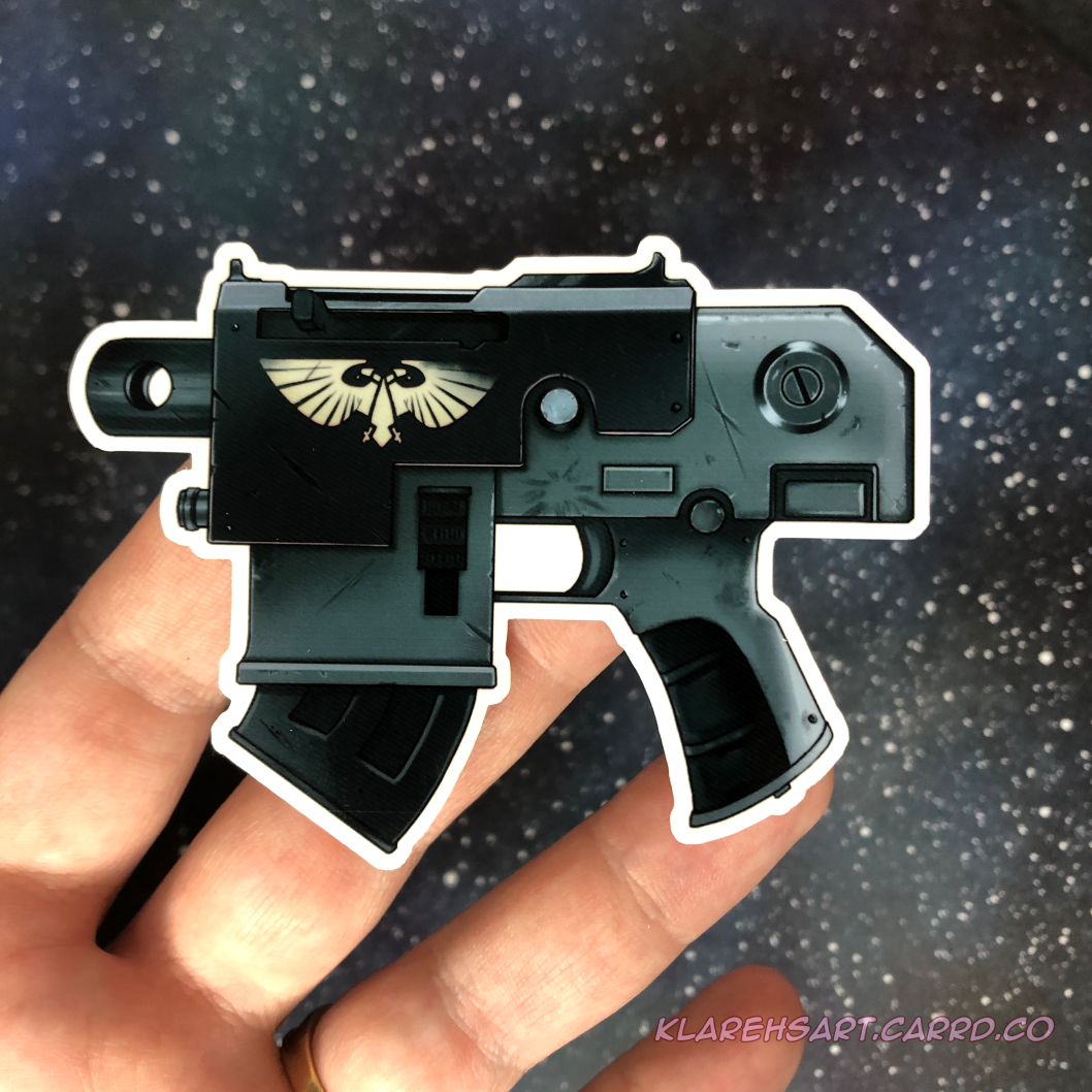 Grim Dark Pistol Sticker