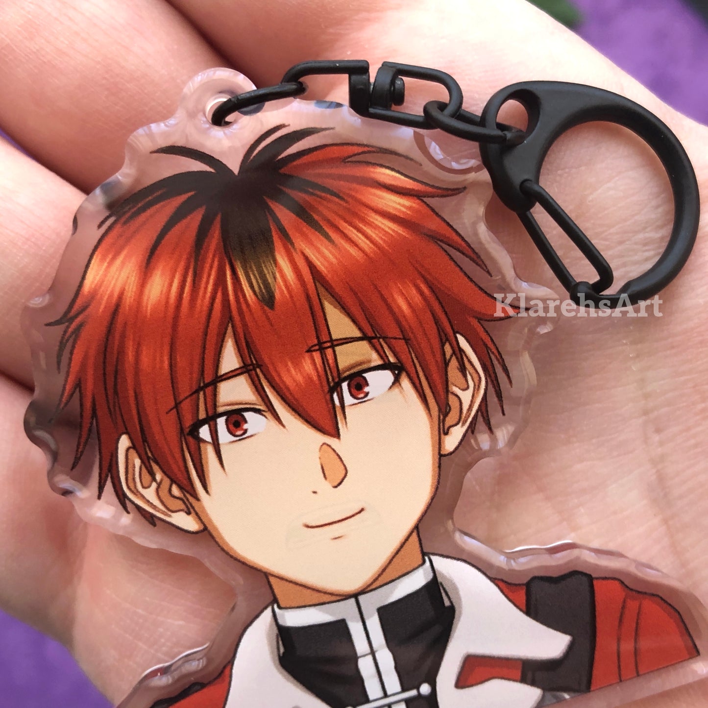 Red Warrior - Double Sided Double Epoxy Acrylic Keychain Charm